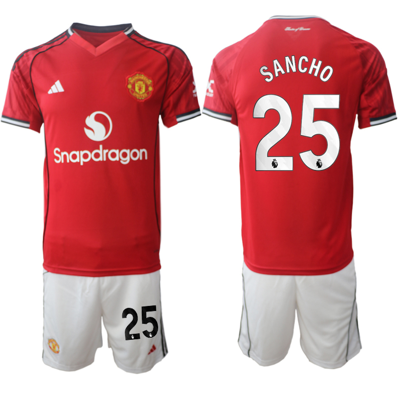 Men 2025-2026 Club Manchester United home Red 25 Soccer Jersey